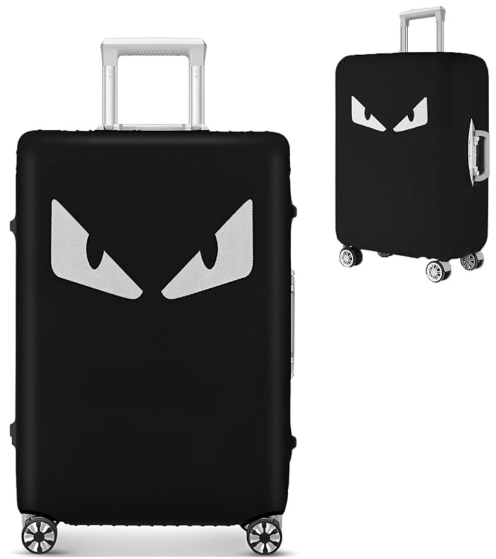 24 Inch Fabric Suitcase Luggage Cover, Suitcase Protectors- Black w/ White Eyes